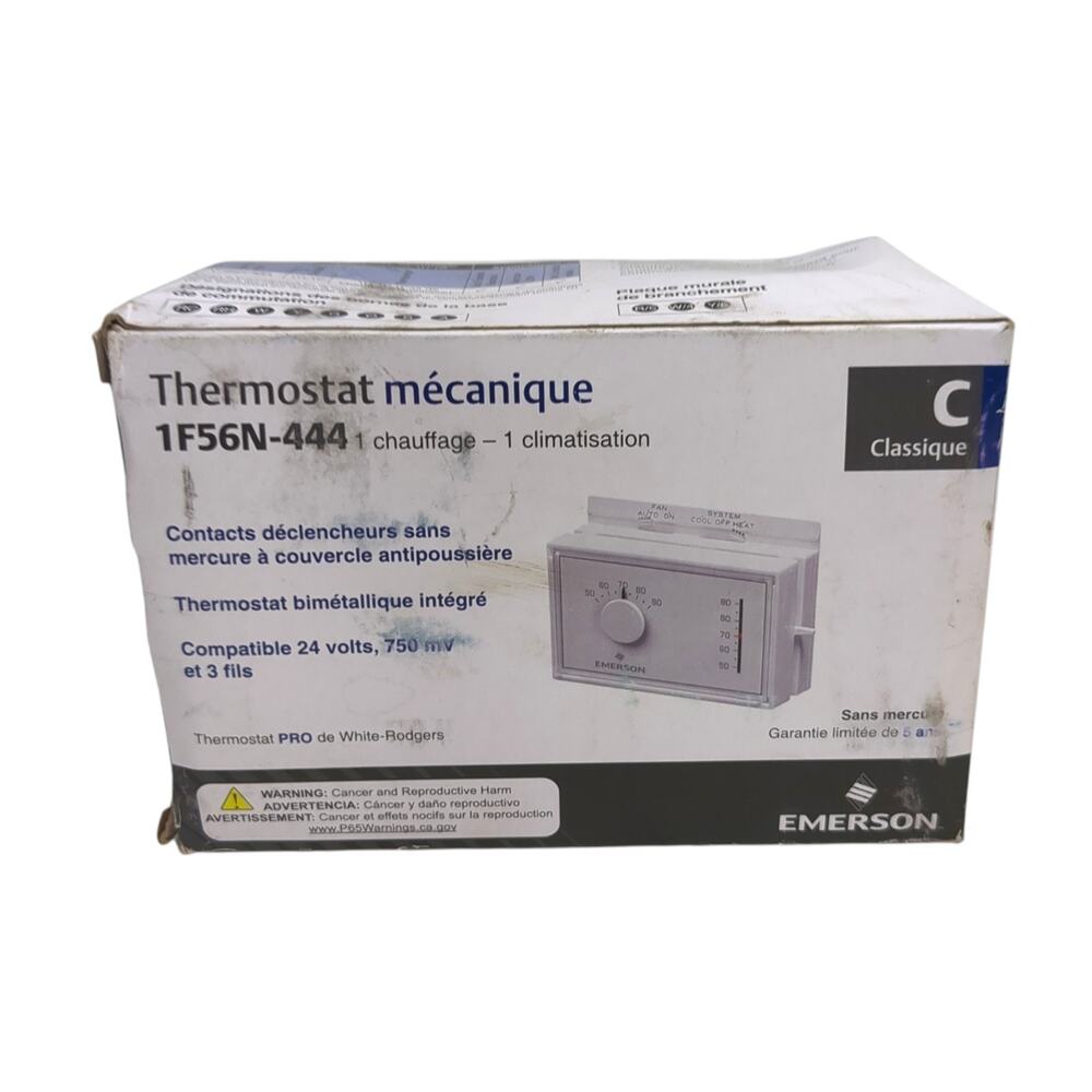 White-Rodgers Emerson 1F56N-444 Mechanical Heating and Cooling Thermostat